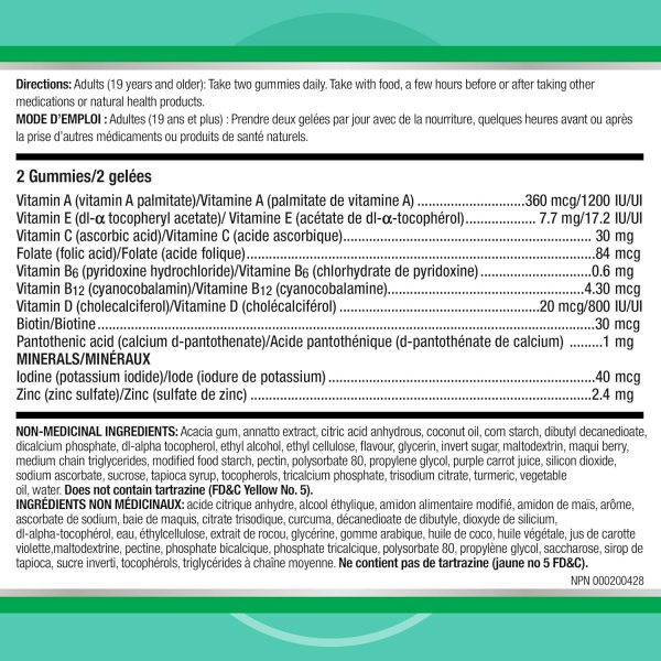 Centrum Adult MultiGummies Tropical Fruit Multivitamin and Multimineral Supplement, Pineapple-Mango, Dragonfruit, and Passionfruit Flavours, 120 count